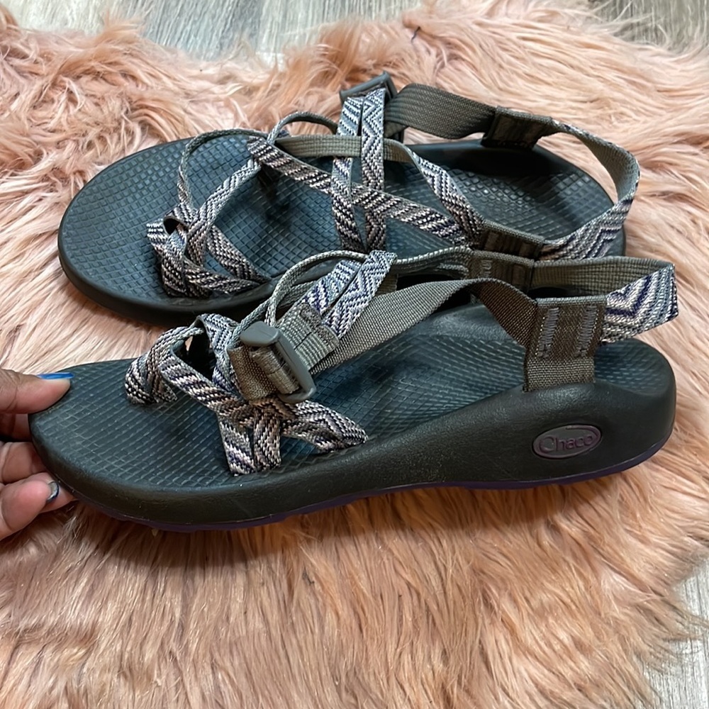 Chaco ZCloud Gray and Pink Straps Sandals Size 8 - Picture 5 of 10